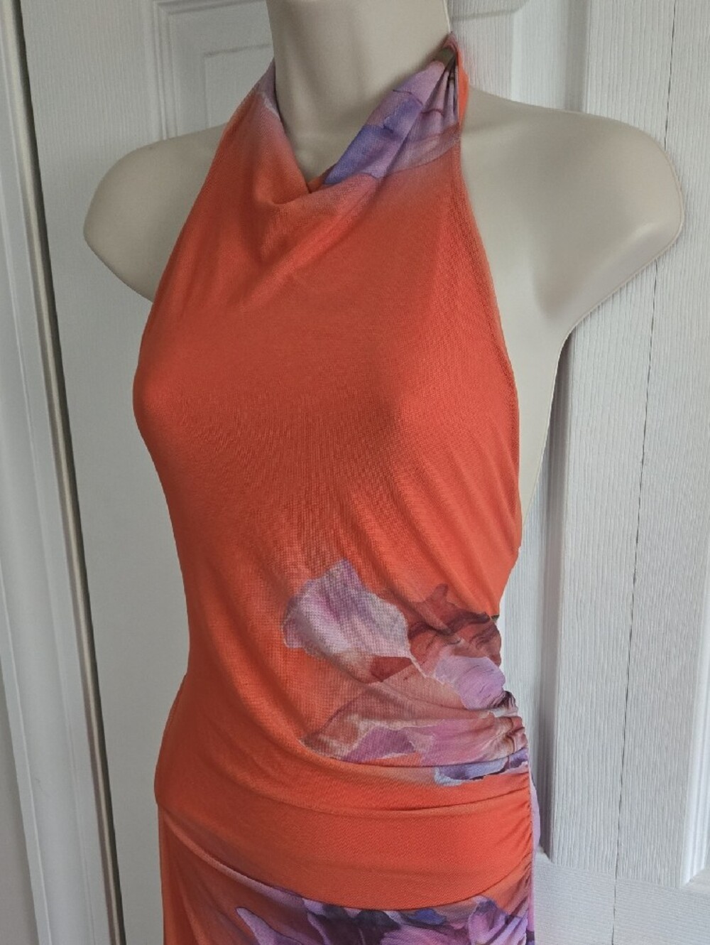 ASOS Orange Floral Halter Maxi Dress - Picture 4 of 6